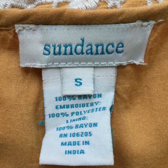 Sundance Embroidered Mustard/Cream Blouse s - Picture 5 of 7